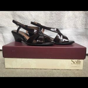 Sofft Brand Open Toe Bronze Brown Sandals Heels